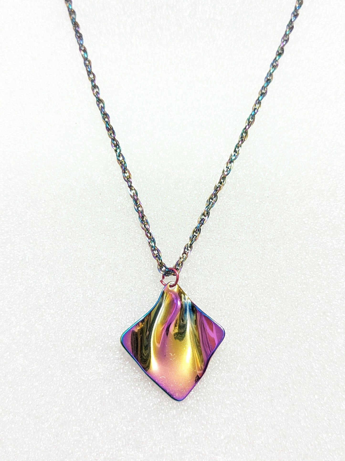 Rainbow oil colour necklace