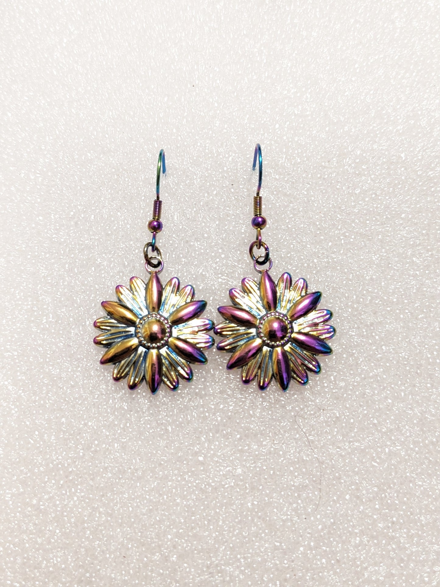 Beautiful rainbow flower earrings