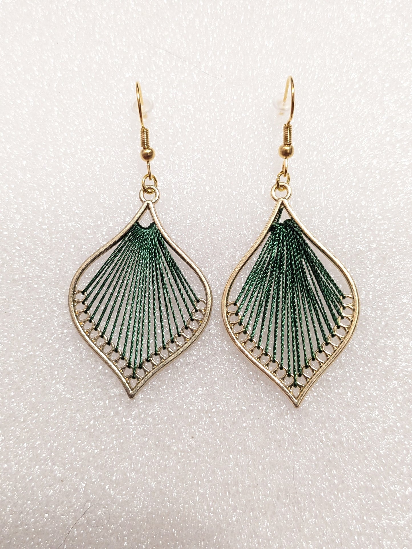 Gold and Green earrings