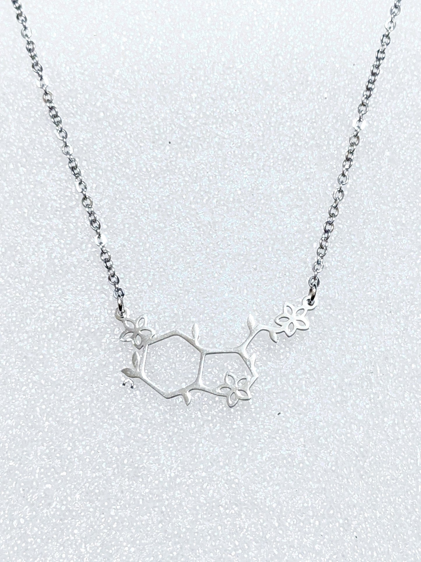 Beautiful serotonin molecule necklace
