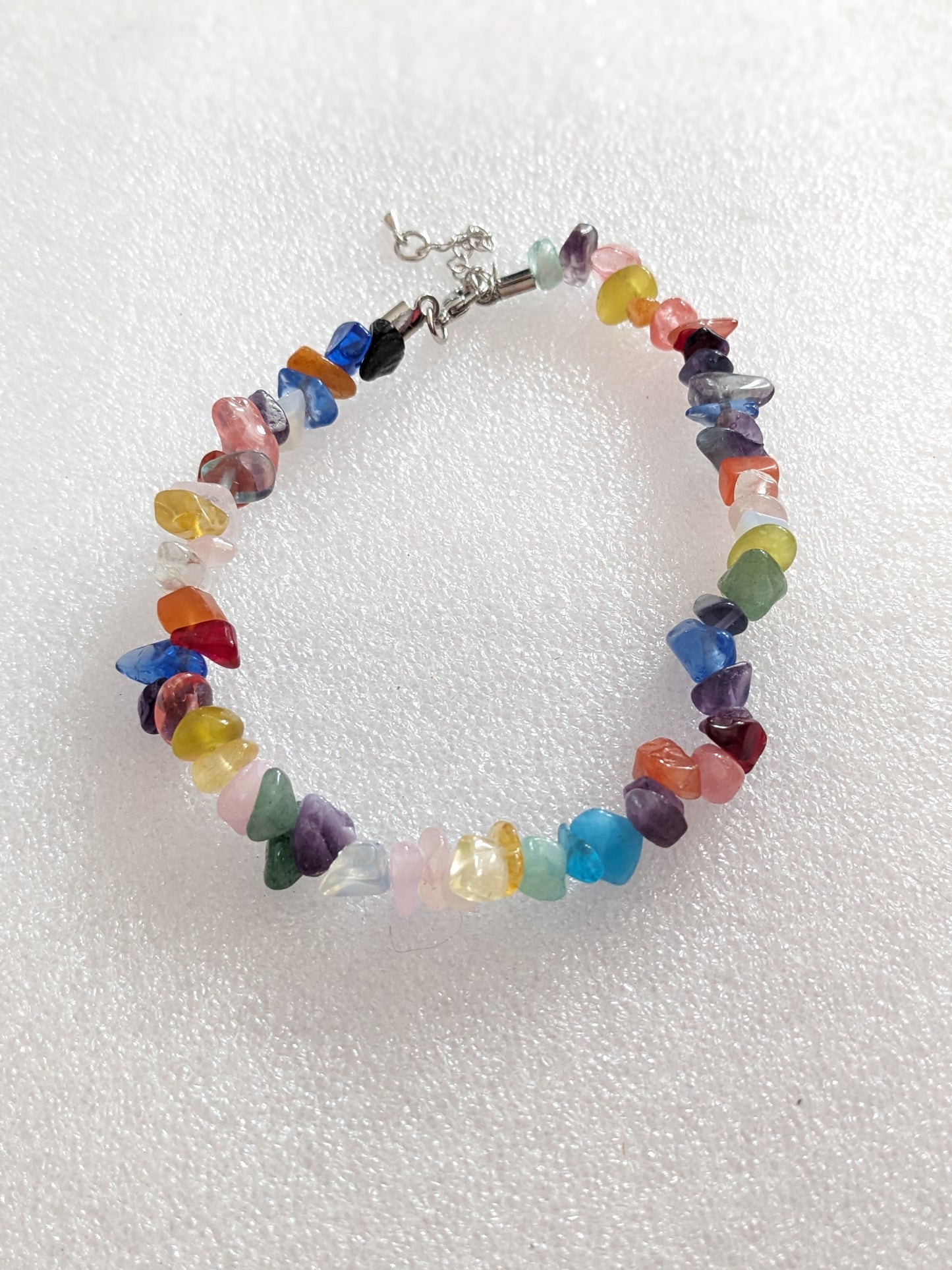 Adjustable gem stone anklet