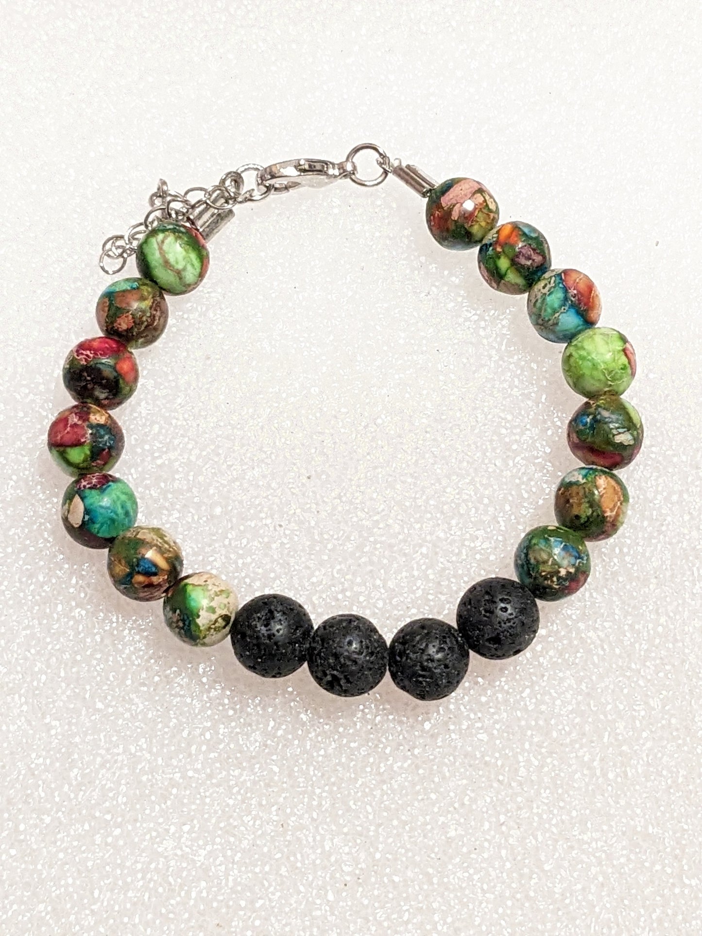 Lava and jasper 6mm bracelet