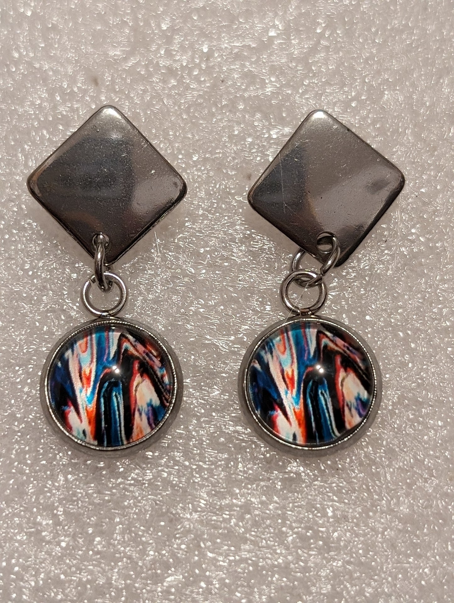 8mm glass cobonch earrings