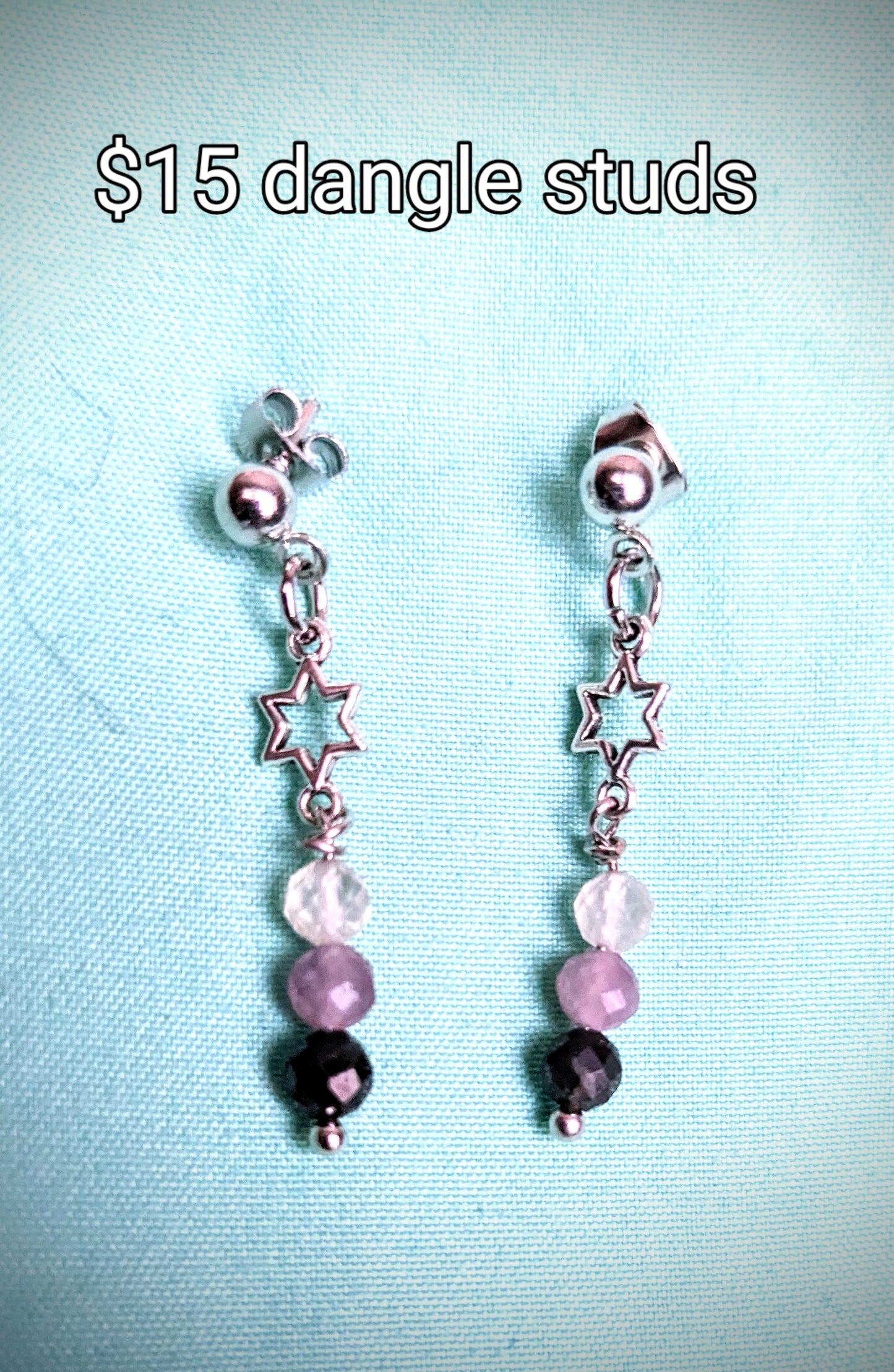 Stud and stone earrings