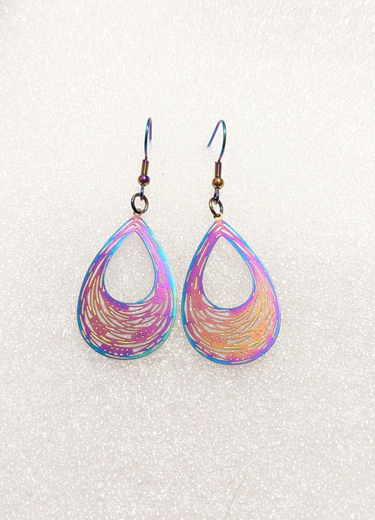 Rainbow stainless steel earrings