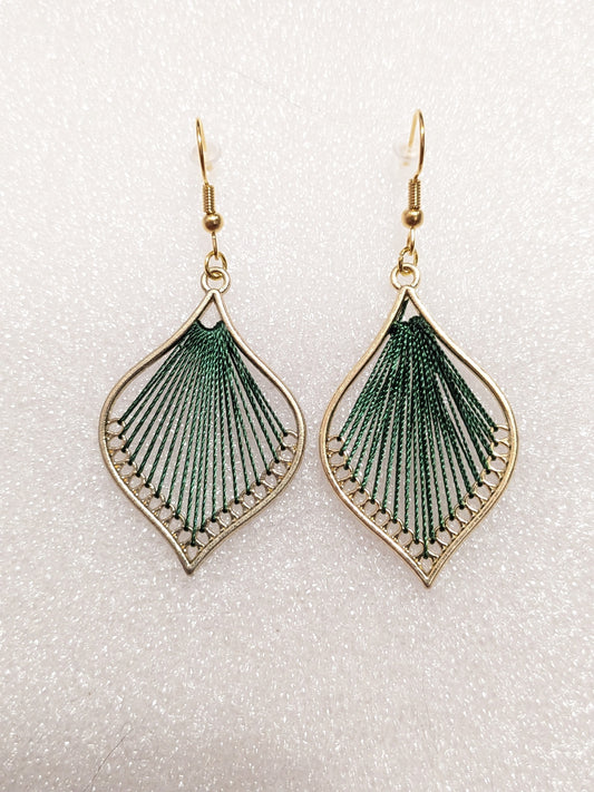 Gold and Green earrings