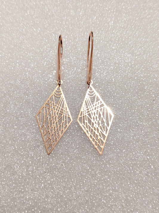 Rose colour fillegre earrings