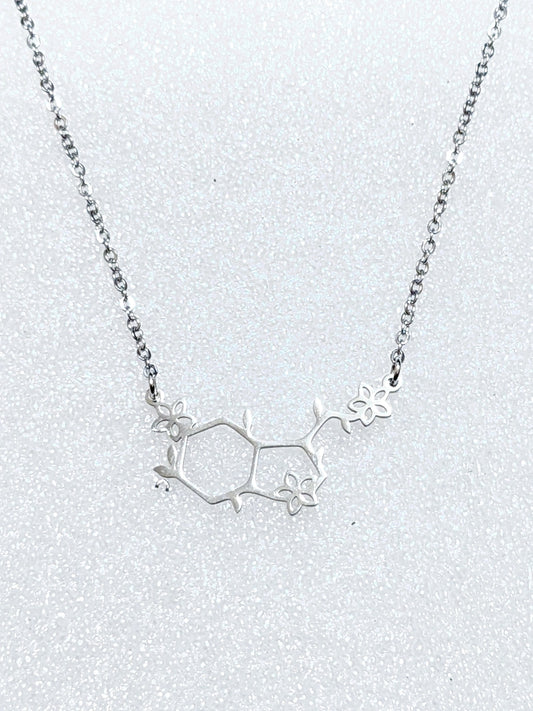 Beautiful serotonin molecule necklace