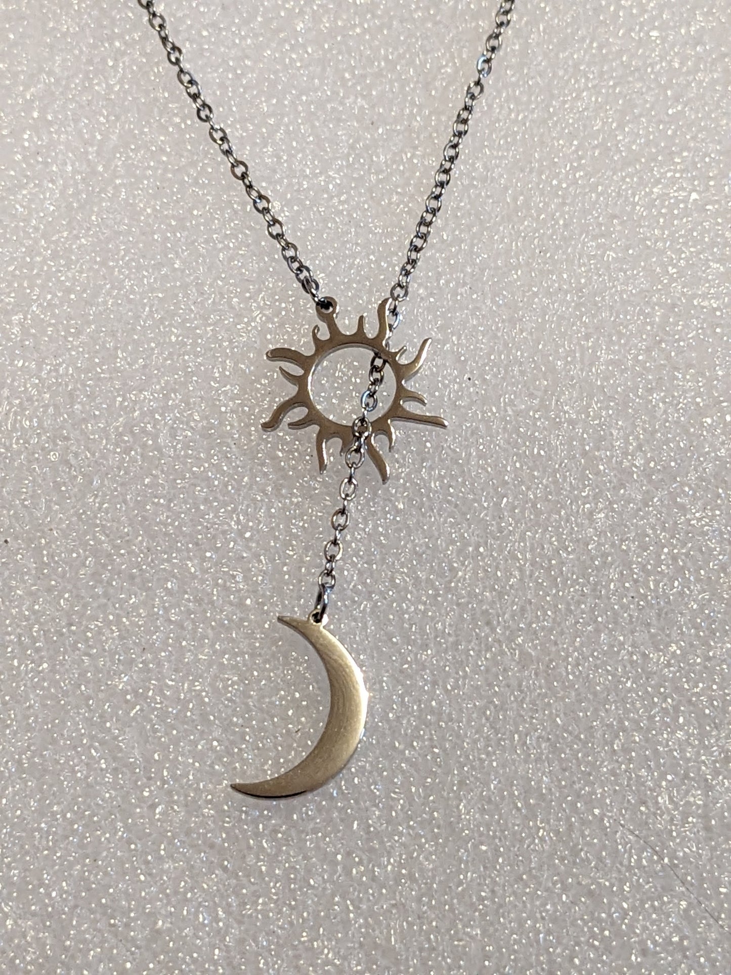 Sun and moon threader necklace
