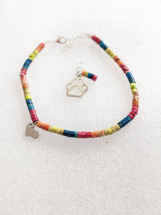 Matching sea stone anklet and charm