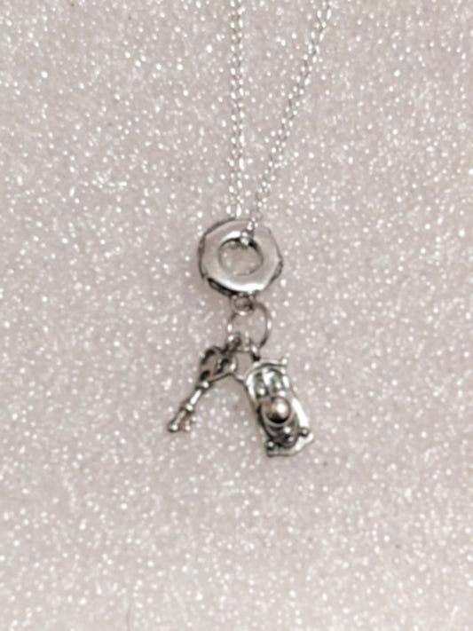 Cartoon doorknob necklace