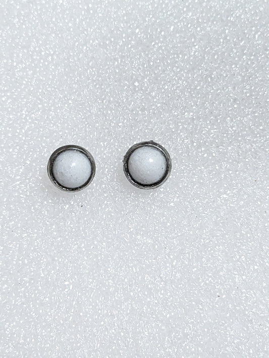 White Jade studs