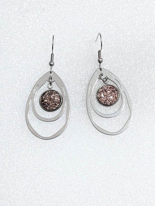 Druzy dangle earrings