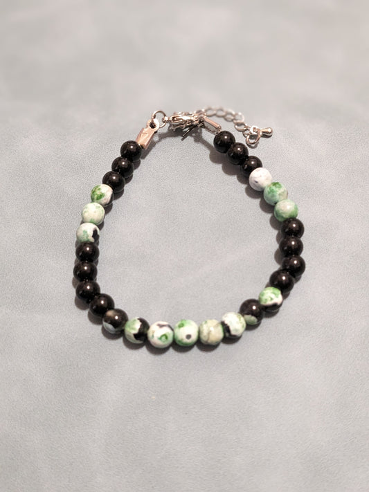 Green fire agate & onyx