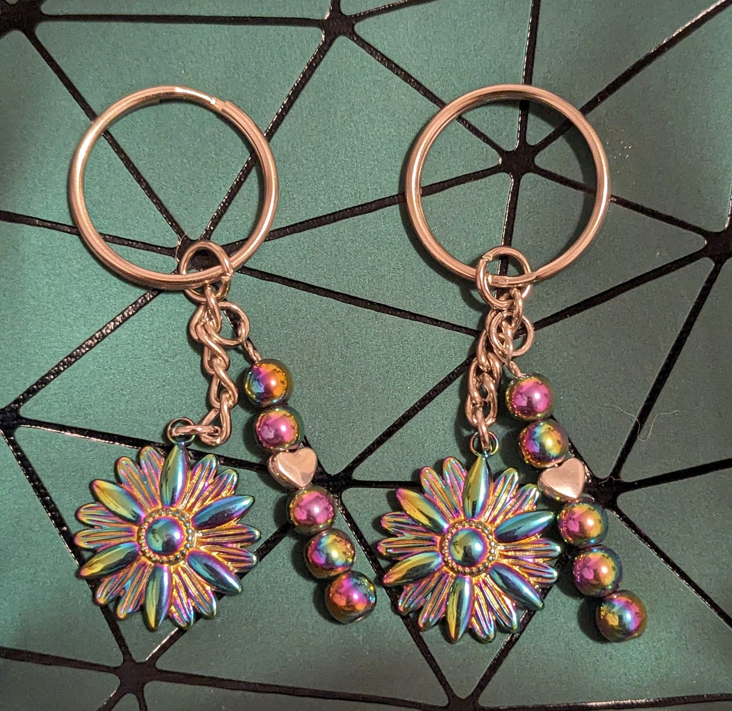 Rainbow Hematite keychains