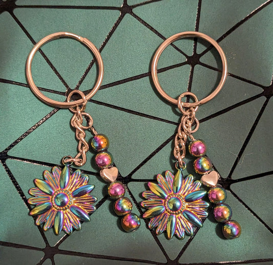 Rainbow Hematite keychains
