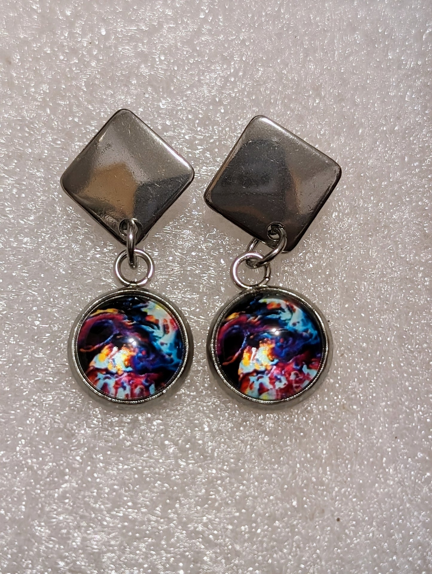 8mm glass cobonch earrings