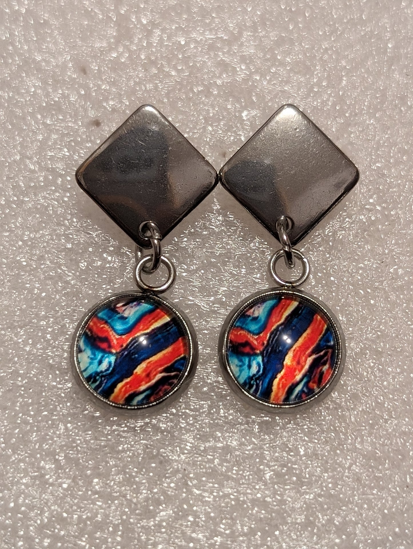 8mm glass cobonch earrings