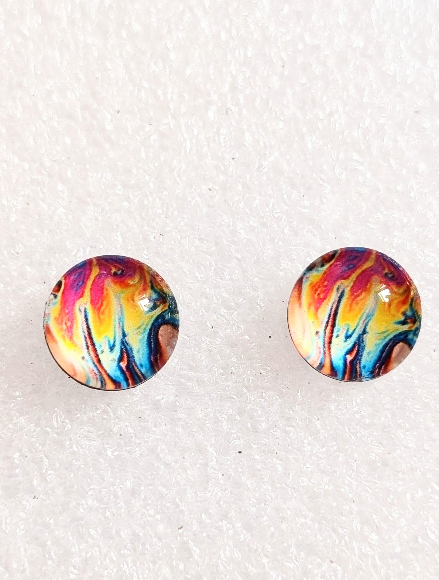 8mm glass cobonch earrings