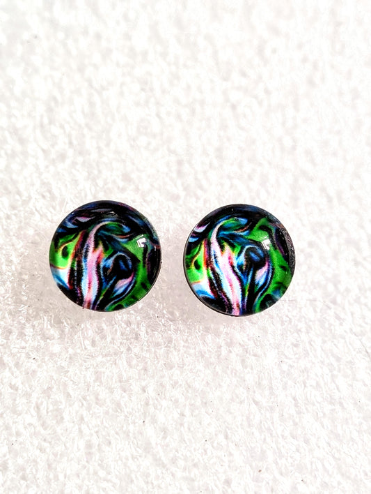 8mm glass cobonch earrings