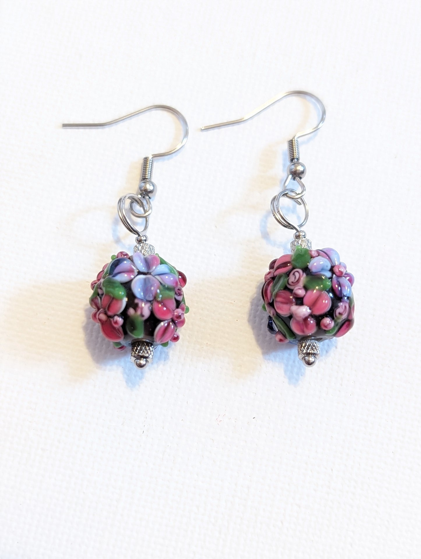 Lampwork glass earrings