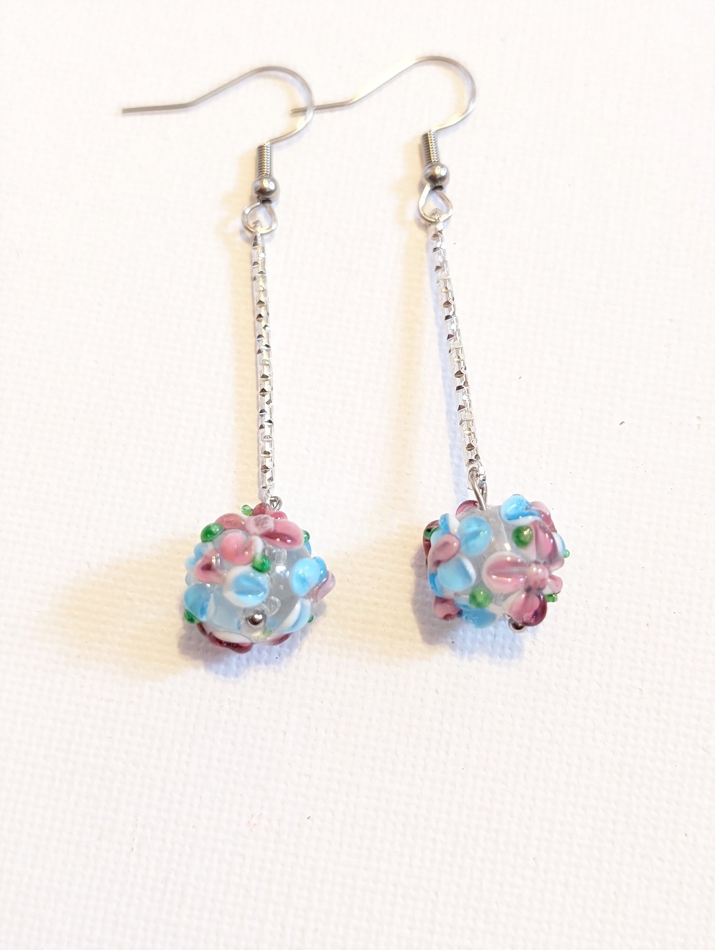 Lampwork glass earrings