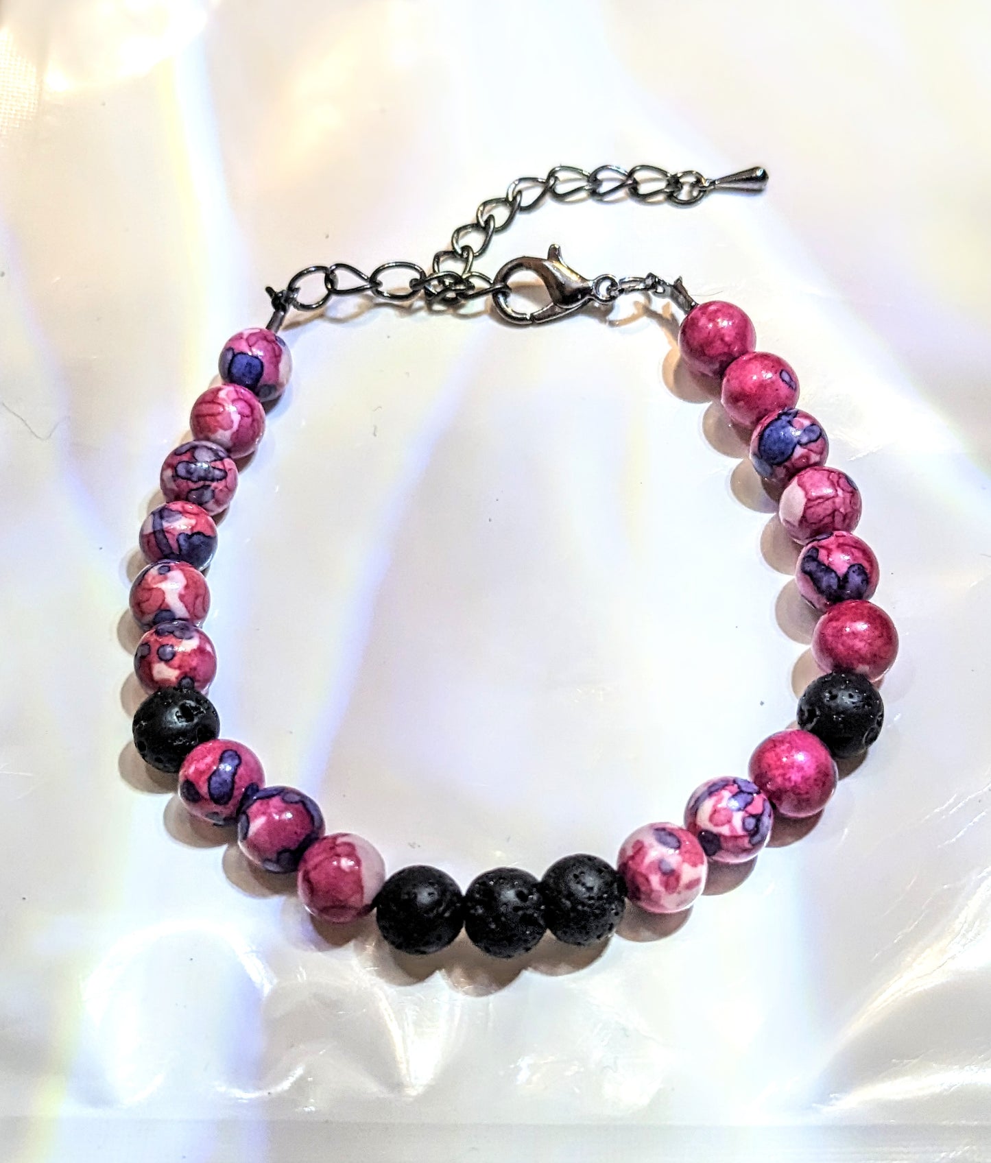 Sea and lava stone 6mm bracelet