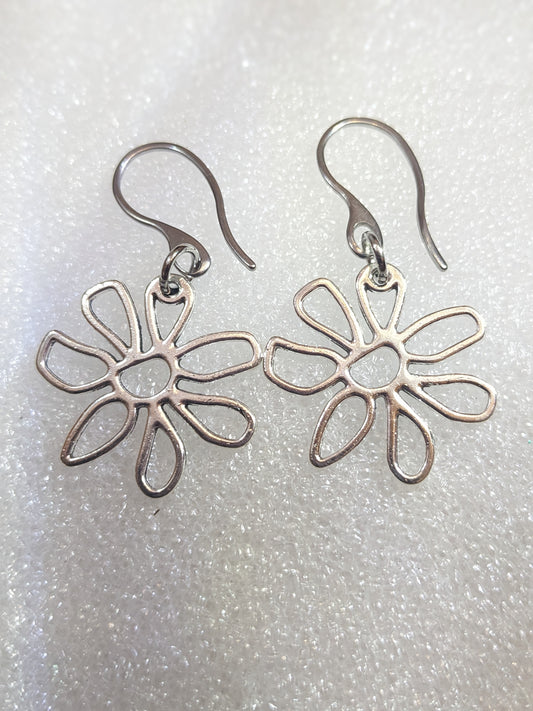 Flower hook earrings