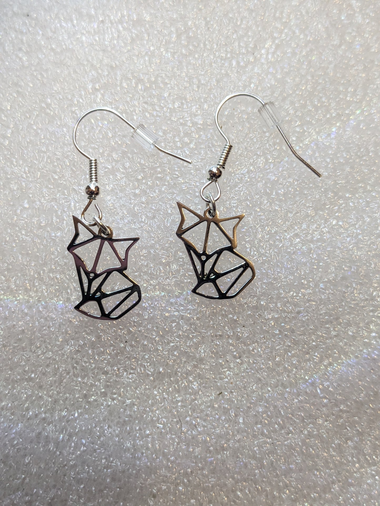 Geometric fox earrings