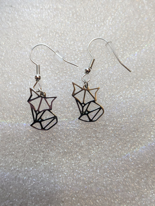 Geometric fox earrings